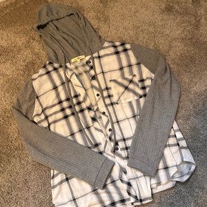 Hooded flannel shirt